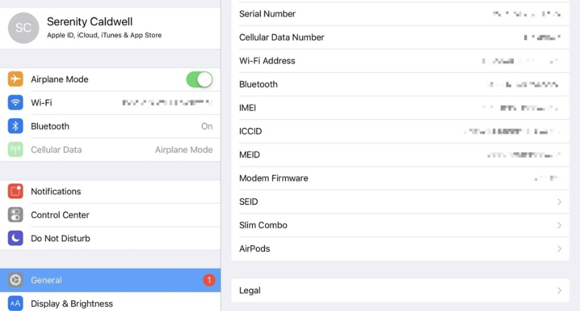 kiểm tra số serial của airpods trên điện thoại