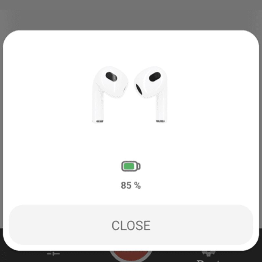 mức pin airpods đã hiển thị trên thiết bị android