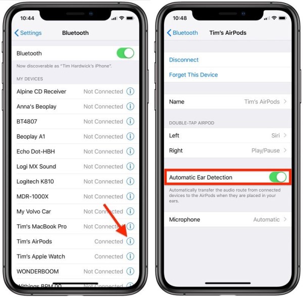 tai nghe airpod không nghe được
